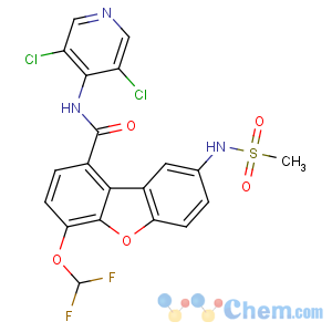 CAS No:778576-62-8 N-(3,<br />5-dichloropyridin-4-yl)-4-(difluoromethoxy)-8-(methanesulfonamido)<br />dibenzofuran-1-carboxamide