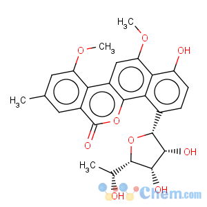 CAS No:77879-89-1 6H-Benzo[d]naphtho[1,2-b]pyran-6-one,4-(6-deoxy-a-D-galactofuranosyl)-1-hydroxy-10,12-dimethoxy-8-methyl-