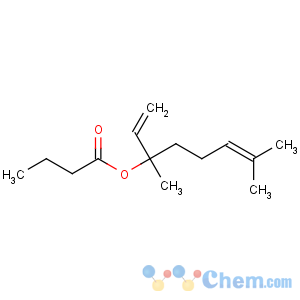 CAS No:78-36-4 3,7-dimethylocta-1,6-dien-3-yl butanoate