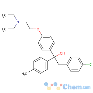 CAS No:78-41-1 2-(4-chlorophenyl)-1-[4-[2-(diethylamino)ethoxy]phenyl]-1-(4-<br />methylphenyl)ethanol