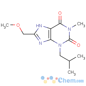 CAS No:78033-08-6 8-(methoxymethyl)-1-methyl-3-(2-methylpropyl)-7H-purine-2,6-dione