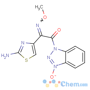 CAS No:78162-04-6 2-(2-amino-1,<br />3-thiazol-4-yl)-2-methoxyimino-1-(3-oxidobenzotriazol-3-ium-1-yl)<br />ethanone