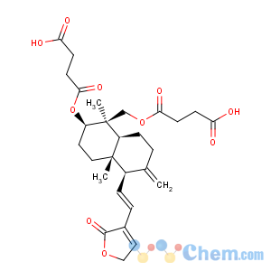 CAS No:786593-06-4 Butanedioicacid,1-[[(1R,2R,4aR,5R,8aS)-2-(3-carboxy-1-oxopropoxy)-5-[(1E)-2-(2,5-dihydro-2-oxo-3-furanyl)ethenyl]decahydro-1,4a-dimethyl-6-methylene-1-naphthalenyl]methyl]ester