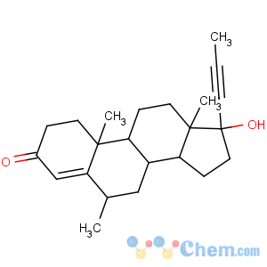 CAS No:79-64-1 (6S,8R,9S,10R,13S,14S,17S)-17-hydroxy-6,10,<br />13-trimethyl-17-prop-1-ynyl-2,6,7,8,9,11,12,14,15,<br />16-decahydro-1H-cyclopenta[a]phenanthren-3-one