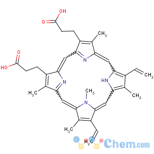 CAS No:79236-56-9 21H,23H-Porphine-2,18-dipropanoicacid, 7,12-diethenyl-3,8,13,17,23-pentamethyl-