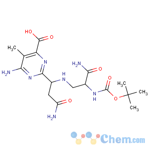 CAS No:79304-40-8 6-amino-2-[(1S)-3-amino-1-[[3-amino-2-[(2-methylpropan-2-yl)<br />oxycarbonylamino]-3-oxopropyl]amino]-3-oxopropyl]-5-methylpyrimidine-4-<br />carboxylic acid