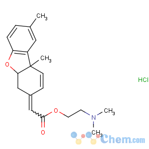 CAS No:79525-37-4 Acetic acid,2-(4a,9b-dihydro-8,9b-dimethyl-3(4H)-dibenzofuranylidene)-,2-(dimethylamino)ethyl ester, hydrochloride (1:1)