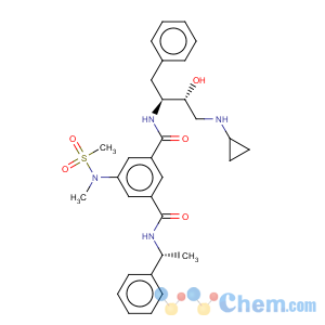 CAS No:797035-11-1 N-((1S,2R)-1-Benzyl-3-cyclopropylamino-2-hydroxy-propyl)-5-(methanesulfonyl-methyl-amino)-N'-((R)-1-phenyl-ethyl)-isophthalamide