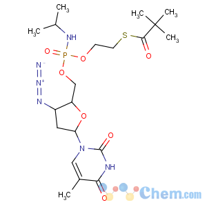 CAS No:8016-35-1 S-[2-[[3-azido-5-(5-methyl-2,<br />4-dioxopyrimidin-1-yl)oxolan-2-yl]methoxy-(propan-2-ylamino)phosphoryl]<br />oxyethyl] 2,2-dimethylpropanethioate
