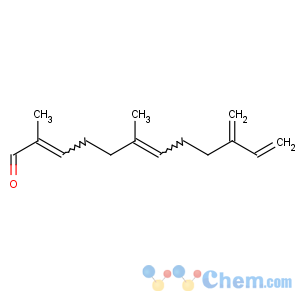 CAS No:8028-48-6 (2Z,6E)-2,6-dimethyl-10-methylidenedodeca-2,6,11-trienal