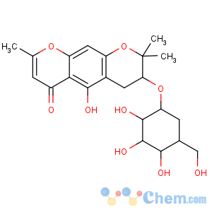 CAS No:80681-44-3 (3S)-5-hydroxy-2,2,8-trimethyl-3-[(1R,2R,3S,4R,5R)-2,3,<br />4-trihydroxy-5-(hydroxymethyl)cyclohexyl]oxy-3,4-dihydropyrano[3,<br />2-g]chromen-6-one