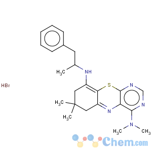 CAS No:80761-75-7 6H-Pyrimido[4,5-b][1,4]benzothiazine-4,9-diamine,7,8-dihydro-N4,N4,7,7-tetramethyl-N9-(1-methyl-2-phenylethyl)-, hydrobromide(1:1)