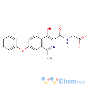 CAS No:808118-40-3 2-[(4-hydroxy-1-methyl-7-phenoxyisoquinoline-3-carbonyl)amino]acetic<br />acid