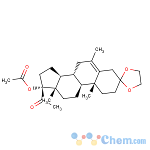 CAS No:809-01-8 Pregn-5-ene-3,20-dione,17-(acetyloxy)-6-methyl-, cyclic 3-(1,2-ethanediyl acetal) (9CI)