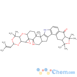 CAS No:81771-19-9 7H-[1,3]Dioxino[4''',5''':5'',6'']oxireno[3'',4'']pyrano[2'',3'':5',6']benz[1',2':6,7]indeno[1,2-b]furo[3',4':4,5]benz[1,2-e]indol-13(8H)-one,1,4a,4b,5b,6,7a,9,9a,10,12,12a,16,16b,16c,17,18,18a,19a-octadecahydro-5b-hydroxy-1,1,10,10,12,12,16b,16c-octamethyl-3-(2-methyl-1-propen-1-yl)-,(3S,4aR,4bR,5aS,5bS,7aS,9aR,12aR,16bS,16cR,18aS,19aS)-