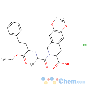 CAS No:82586-52-5 (3S)-2-[(2S)-2-[[(2S)-1-ethoxy-1-oxo-4-phenylbutan-2-yl]amino]propanoyl]<br />-6,7-dimethoxy-3,4-dihydro-1H-isoquinoline-3-carboxylic<br />acid