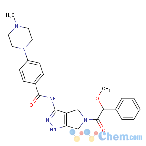 CAS No:827318-97-8 N-[5-[(2R)-2-methoxy-2-phenylacetyl]-4,6-dihydro-1H-pyrrolo[3,<br />4-c]pyrazol-3-yl]-4-(4-methylpiperazin-1-yl)benzamide