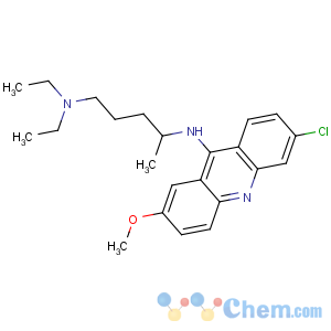 CAS No:83-89-6 4-N-(6-chloro-2-methoxyacridin-9-yl)-1-N,1-N-diethylpentane-1,4-diamine