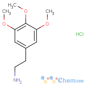 CAS No:832-92-8 Benzeneethanamine,3,4,5-trimethoxy-, hydrochloride (1:1)