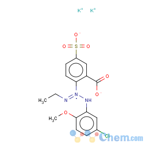 CAS No:83249-40-5 Benzoic acid,2-[3-(5-chloro-2-methoxyphenyl)-1-ethyl-2-triazen-1-yl]-5-sulfo-, potassiumsalt (1:2)