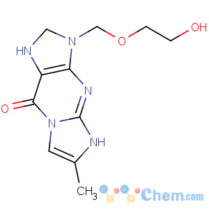 CAS No:83329-36-6 3-(2-hydroxyethoxymethyl)-6-methyl-2,5-dihydro-1H-imidazo[1,<br />2-a]purin-9-one