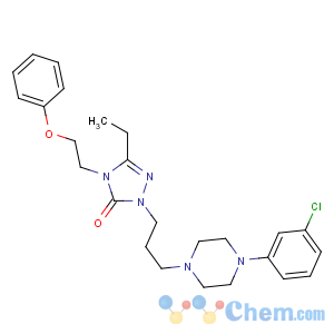 CAS No:83366-66-9 2-[3-[4-(3-chlorophenyl)piperazin-1-yl]propyl]-5-ethyl-4-(2-<br />phenoxyethyl)-1,2,4-triazol-3-one