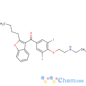 CAS No:83409-32-9 (2-butyl-1-benzofuran-3-yl)-[4-[2-(ethylamino)ethoxy]-3,<br />5-diiodophenyl]methanone