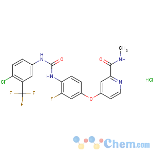 CAS No:835621-07-3 4-[4-[[4-chloro-3-(trifluoromethyl)phenyl]carbamoylamino]-3-<br />fluorophenoxy]-N-methylpyridine-2-carboxamide hydrochloride