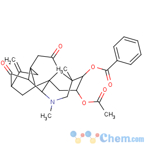 CAS No:83685-24-9 8,11-Methano-10a,3,6a-[1]propanyl[3]ylidene-8H-indeno[2,1-b]azocine-12,14-dione,5-(acetyloxy)-4-(benzoyloxy)dodecahydro-1,3-dimethyl-9-methylene-,(3R,4S,5R,6aR,6bR,8S,10aR,11R,11aS,15S)- (9CI)