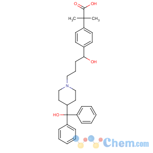 CAS No:83799-24-0 2-[4-[1-hydroxy-4-[4-[hydroxy(diphenyl)methyl]piperidin-1-yl]butyl]<br />phenyl]-2-methylpropanoic acid