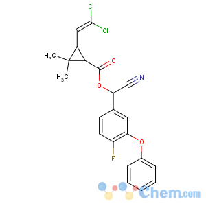 CAS No:83855-46-3 [cyano-(4-fluoro-3-phenoxy-phenyl)methyl] 3-(2,2-dichloroethenyl)-2,2-dimethyl-cyclopropane-1-carboxylate