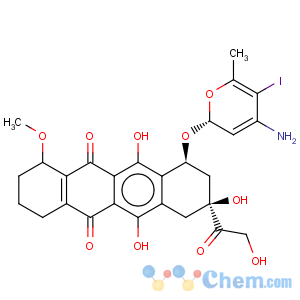 CAS No:83997-75-5 5,12-Naphthacenedione,10-[[(2R,4S,5S,6S)-4-aminotetrahydro-5-iodo-6-methyl-2H-pyran-2-yl]oxy]-7,8,9,10-tetrahydro-6,8,11-trihydroxy-8-(2-hydroxyacetyl)-1-methoxy-,(8S,10S)-