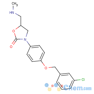 CAS No:84145-89-1 (5R)-3-[4-[(3-chlorophenyl)methoxy]phenyl]-5-(methylaminomethyl)-1,<br />3-oxazolidin-2-one