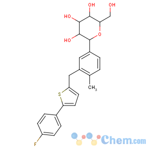 CAS No:842133-18-0 (2S,3R,4R,5S,<br />6R)-2-[3-[[5-(4-fluorophenyl)thiophen-2-yl]methyl]-4-methylphenyl]-6-<br />(hydroxymethyl)oxane-3,4,5-triol