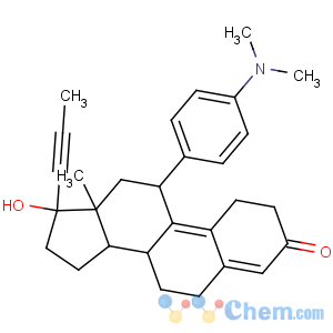 CAS No:84371-65-3 (8S,11R,13S,14S,<br />17S)-11-[4-(dimethylamino)phenyl]-17-hydroxy-13-methyl-17-prop-1-ynyl-1,<br />2,6,7,8,11,12,14,15,16-decahydrocyclopenta[a]phenanthren-3-one