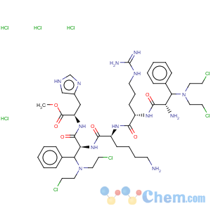 CAS No:84434-76-4 L-Histidine, N-(3-(bis(2-chloroethyl)amino)-N-(N2-(N2-(3-(bis(2-chloroethyl)amino)-L-phenylalanyl)-L-arginyl)-L-lysyl)-L-phenylalanyl)-, methyl ester, tetrahydrochloride
