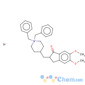 CAS No:844694-85-5 Piperidinium,4-[(2,3-dihydro-5,6-dimethoxy-1-oxo-1H-inden-2-yl)methyl]-1,1-bis(phenylmethyl)-,bromide (1:1)