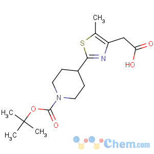 CAS No:845885-88-3 2-[5-methyl-2-[1-[(2-methylpropan-2-yl)oxycarbonyl]piperidin-4-yl]-1,<br />3-thiazol-4-yl]acetic acid