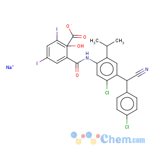 CAS No:84604-66-0 Benzamide,N-[5-chloro-4-[(4-chlorophenyl)cyanomethyl]-2-(1-methylethyl)phenyl]-2-hydroxy-3,5-diiodo-,sodium salt (1:1)