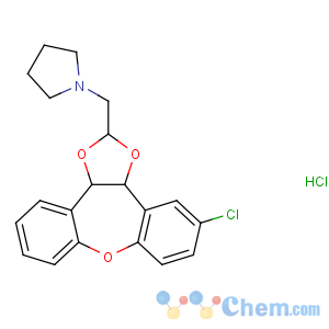 CAS No:84646-84-4 Pyrrolidine,1-[(5-chloro-3a,12b-dihydrodibenzo[b,f]-1,3-dioxolo[4,5-d]oxepin-2-yl)methyl]-,hydrochloride (1:1)