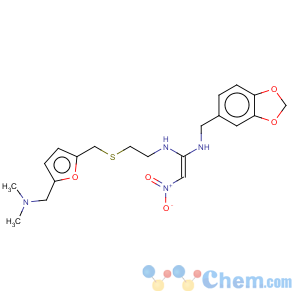 CAS No:84845-75-0 n-(1,3-benzodioxol-5-ylmethyl)-n'-[2-[[5-[(dimethylamino)methyl]furfuryl]thio]ethyl]-2-nitrovinylidenediamine