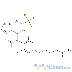 CAS No:849550-05-6 5-chloro-6-[2,6-difluoro-4-[3-(methylamino)propoxy]phenyl]-N-[(2S)-1,1,<br />1-trifluoropropan-2-yl]-[1,2,4]triazolo[1,5-a]pyrimidin-7-amine