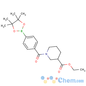 CAS No:850411-14-2 ethyl<br />1-[4-(4,4,5,5-tetramethyl-1,3,<br />2-dioxaborolan-2-yl)benzoyl]piperidine-3-carboxylate
