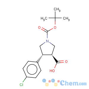 CAS No:851485-00-2 1,3-Pyrrolidinedicarboxylicacid, 4-(4-chlorophenyl)-, 1-(1,1-dimethylethyl) ester, (3R,4S)-rel-