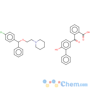 CAS No:85187-37-7 o-[(2'-hydroxy[1,1'-biphenyl]-4-yl)carbonyl]benzoic acid, compound with 1-[2-(4-chlorobenzhydryloxy)ethyl]piperidine (1:1)