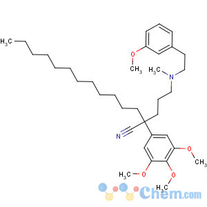 CAS No:85247-76-3 2-[3-[2-(3-methoxyphenyl)ethyl-methylamino]propyl]-2-(3,4,<br />5-trimethoxyphenyl)tetradecanenitrile
