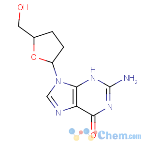 CAS No:85326-06-3 2-amino-9-[(2R,5S)-5-(hydroxymethyl)oxolan-2-yl]-3H-purin-6-one