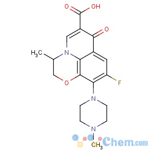 CAS No:85344-55-4 7H-Pyrido[1,2,3-de]-1,4-benzoxazine-6-carboxylicacid, 9-fluoro-2,3-dihydro-3-methyl-10-(4-methyl-1-piperazinyl)-7-oxo-