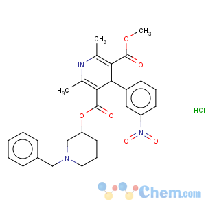 CAS No:85387-35-5 (±)-(R*)-2,6-Dimethyl-4-(3-nitrophenyl)-1,4-dihydropyridine-3,5-dicarboxylic acid methyl (R*)-1-benzylpiperidin-3-yl diester hydrochloride