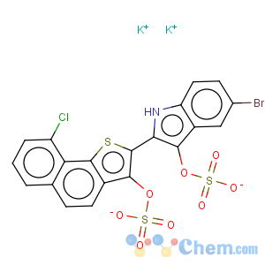 CAS No:85391-39-5 1H-Indol-3-ol,5-bromo-2-[9-chloro-3-(sulfooxy)naphtho[1,2-b]thien-2-yl]-, 3-(hydrogensulfate), potassium salt (1:2)